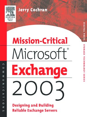 cover image of Mission-Critical Microsoft Exchange 2003